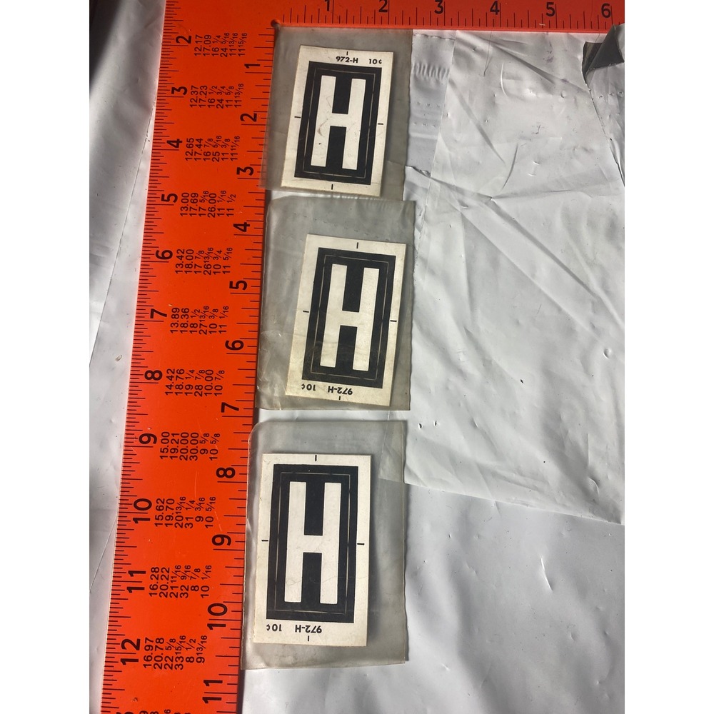 Vintage Meyercord Kwik-Space Letter H Black Self Stick NOS 972-H